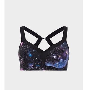 Galaxy print underwire sports bra 44F